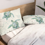 Two Sea Turtles  Pillow Sham Gallery Image 2