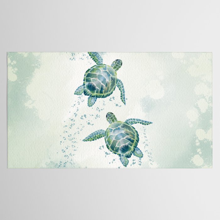 Two Sea Turtles  Tablecloth Gallery Image 2