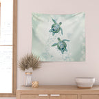 Two Sea Turtles  Wall Tapestry Gallery Image 2