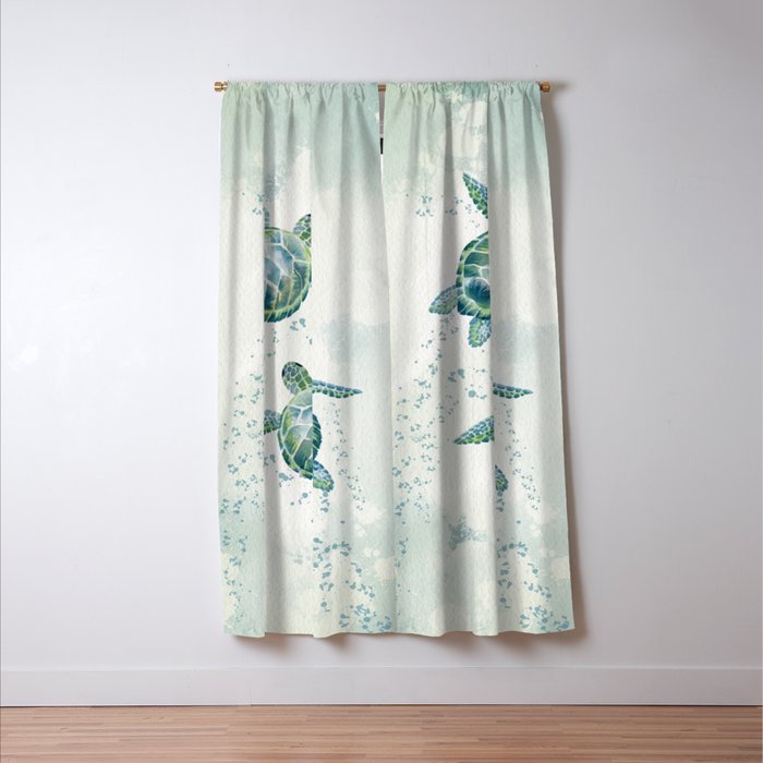 Two Sea Turtles  Window Curtain Gallery Image 3
