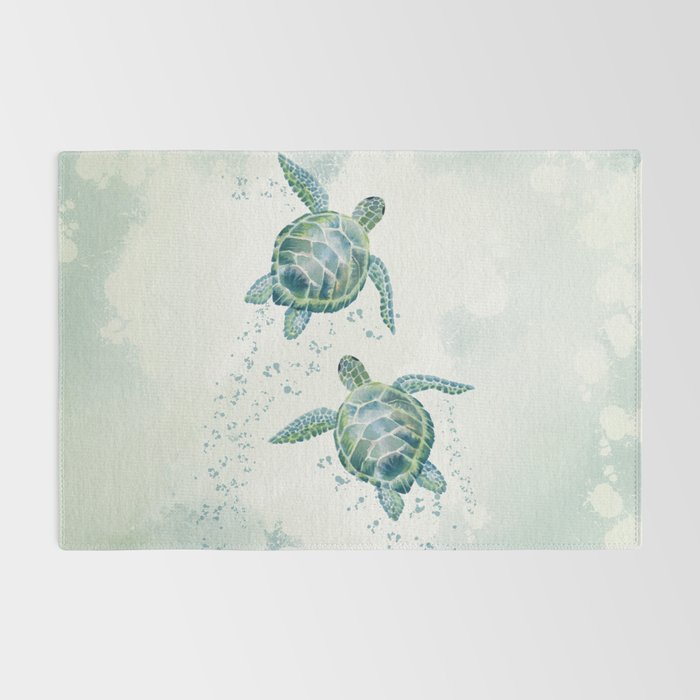 Two Sea Turtles  Rug Gallery Image 2