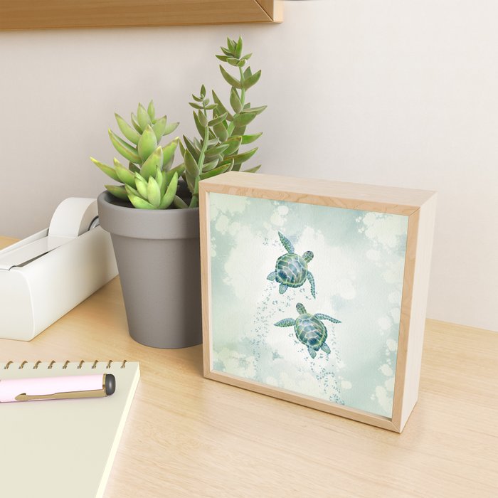 Two Sea Turtles  Mini Art Print Gallery Image 2