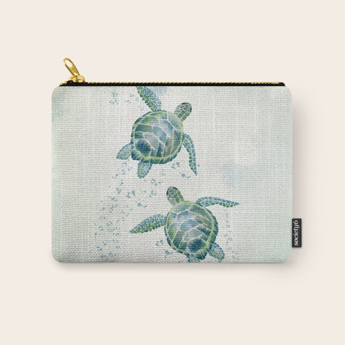 Two Sea Turtles  Carry All Pouch Gallery Image 1