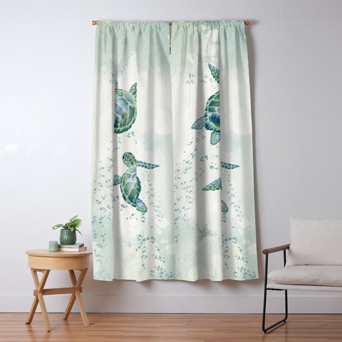 Two Sea Turtles  Window Curtain Gallery Image 5