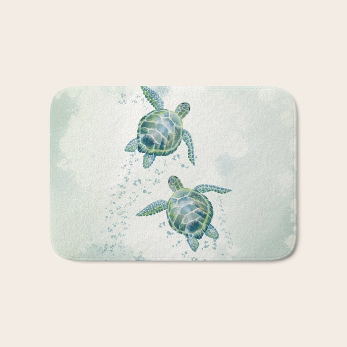 Two Sea Turtles  Bath Mat Gallery Image 1