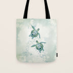 Two Sea Turtles  Tote Bag Gallery Image 1