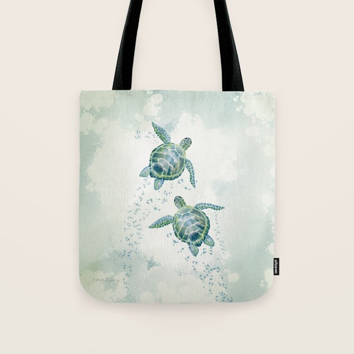 Two Sea Turtles  Tote Bag Gallery Image 1
