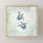 Two Sea Turtles  Mini Art Print Gallery Image 1