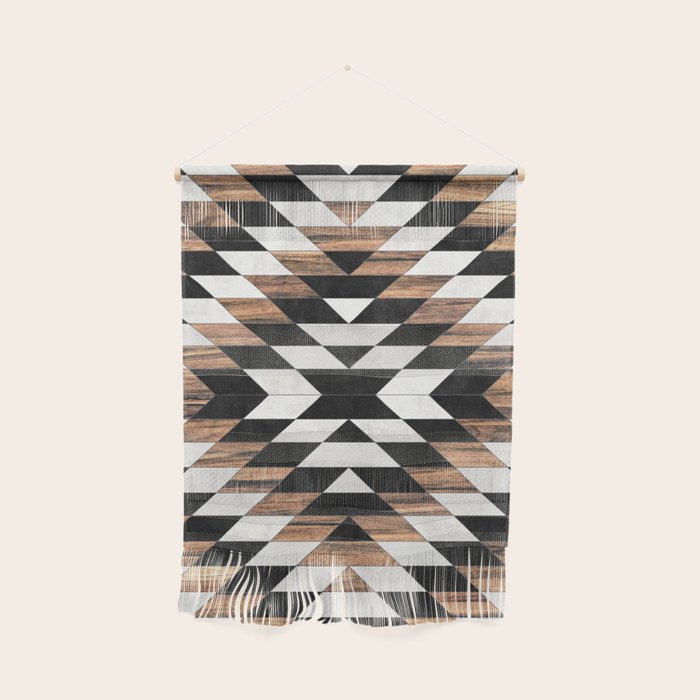 Urban Tribal Pattern No.13 - Aztec - Concrete and Wood Wall Hanging Gallery Image 1