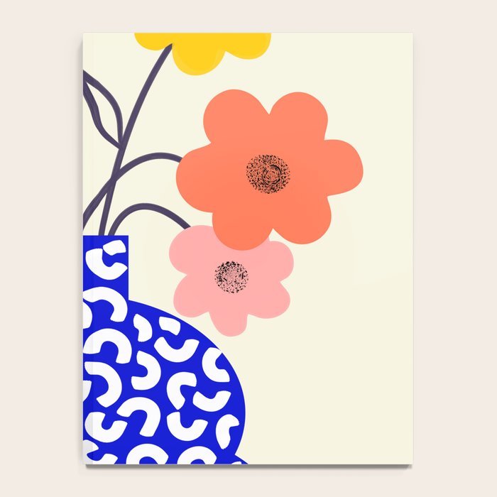 Inheritance, Flower Pot Botanical Floral, Eclectic Bohemian Concept Pop of Color, Dopamine Positivity Plants Nature Heredity Contemporary Notebook Gallery Image 4