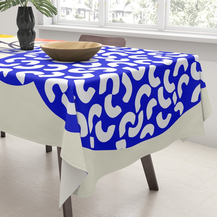 Inheritance, Flower Pot Botanical Floral, Eclectic Bohemian Concept Pop of Color, Dopamine Positivity Plants Nature Heredity Contemporary Tablecloth Gallery Image 3
