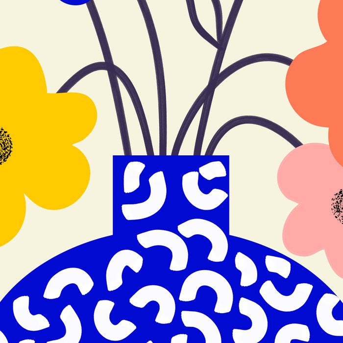 Inheritance, Flower Pot Botanical Floral, Eclectic Bohemian Concept Pop of Color, Dopamine Positivity Plants Nature Heredity Contemporary Coffee Mug Gallery Image 2