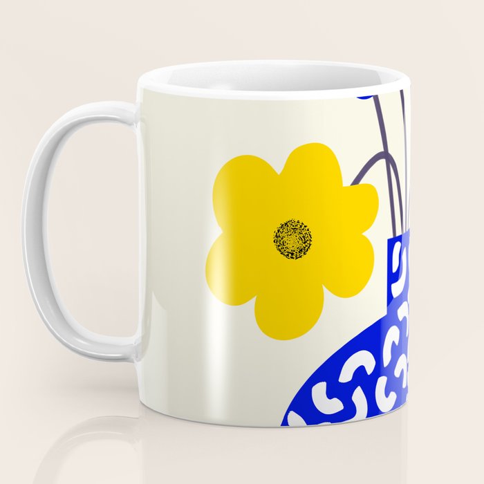 Inheritance, Flower Pot Botanical Floral, Eclectic Bohemian Concept Pop of Color, Dopamine Positivity Plants Nature Heredity Contemporary Coffee Mug Gallery Image 3