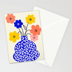 Inheritance, Flower Pot Botanical Floral, Eclectic Bohemian Concept Pop of Color, Dopamine Positivity Plants Nature Heredity Contemporary Stationery Card Gallery Image 2