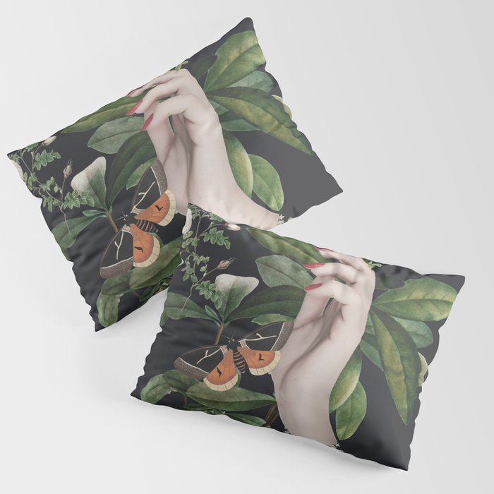 Minimal Collage/ Hand, Plants and Butterflies 7 Pillow Sham Gallery Image 3
