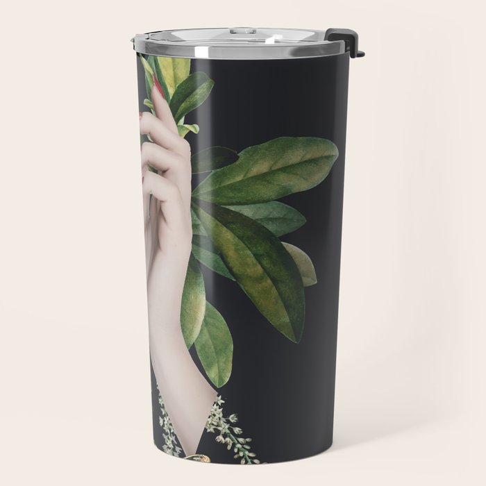 Minimal Collage/ Hand, Plants and Butterflies 7 Travel Mug Gallery Image 2