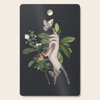 Minimal Collage/ Hand, Plants and Butterflies 7 Cutting Board Gallery Image 1