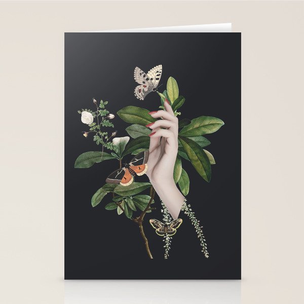 Minimal Collage/ Hand, Plants and Butterflies 7 Stationery Card Gallery Image 2