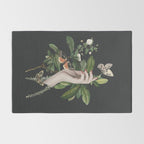 Minimal Collage/ Hand, Plants and Butterflies 7 Rug Gallery Image 2