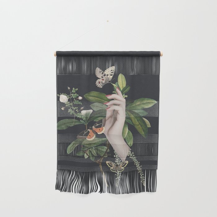 Minimal Collage/ Hand, Plants and Butterflies 7 Wall Hanging Gallery Image 1