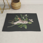 Minimal Collage/ Hand, Plants and Butterflies 7 Rug Gallery Image 1