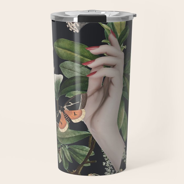 Minimal Collage/ Hand, Plants and Butterflies 7 Travel Mug Gallery Image 1
