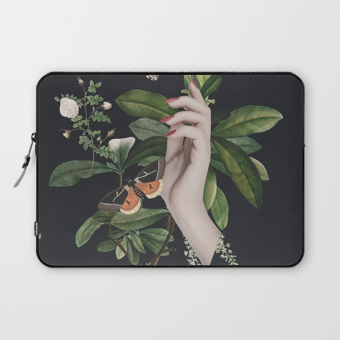 Minimal Collage/ Hand, Plants and Butterflies 7 Laptop Sleeve Gallery Image 1