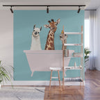Playful Gangs in Bathtub Blue Wall Mural Gallery Image 1