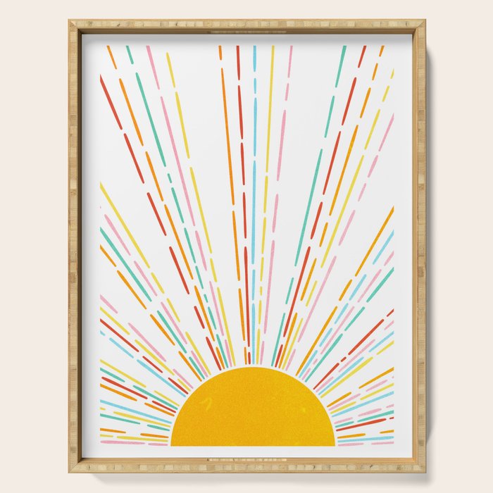 Retro Sunburst: Rainbow Edition Serving Tray Gallery Image 1