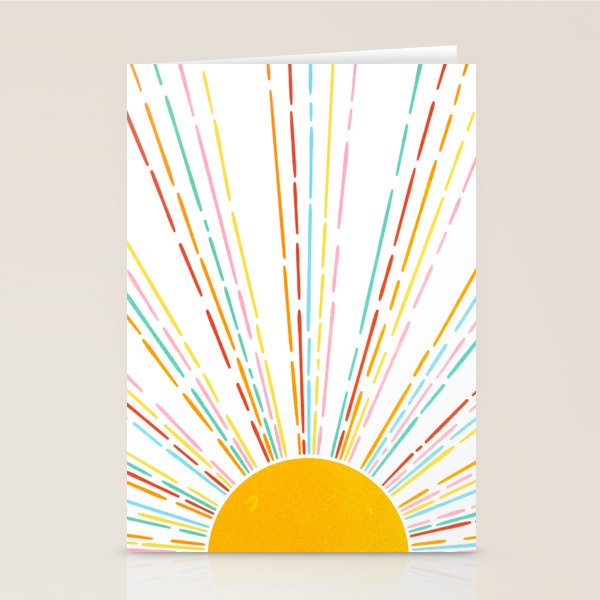 Retro Sunburst: Rainbow Edition Stationery Card Gallery Image 2