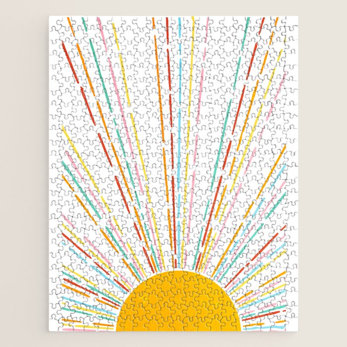 Retro Sunburst: Rainbow Edition Jigsaw Puzzle Gallery Image 1