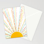 Retro Sunburst: Rainbow Edition Stationery Card Gallery Image 2