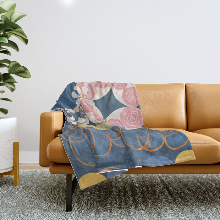 Hilma af Klint - Group IV, The Ten Largest, No. 1, Childhood Throw Blanket Gallery Image 1