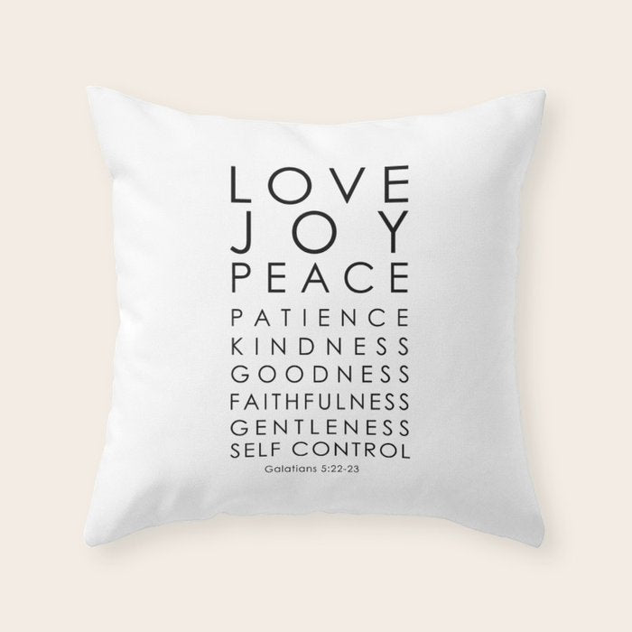 Fruits of the Spirit, Galatians 5:22-23 Throw Pillow Gallery Image 1