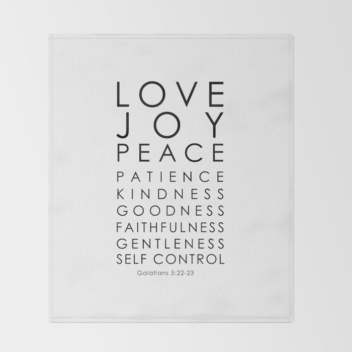Fruits of the Spirit, Galatians 5:22-23 Throw Blanket Gallery Image 2