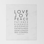 Fruits of the Spirit, Galatians 5:22-23 Throw Blanket Gallery Image 2