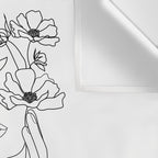 Minimal Line Art Woman with Flowers Wall Tapestry Gallery Image 3