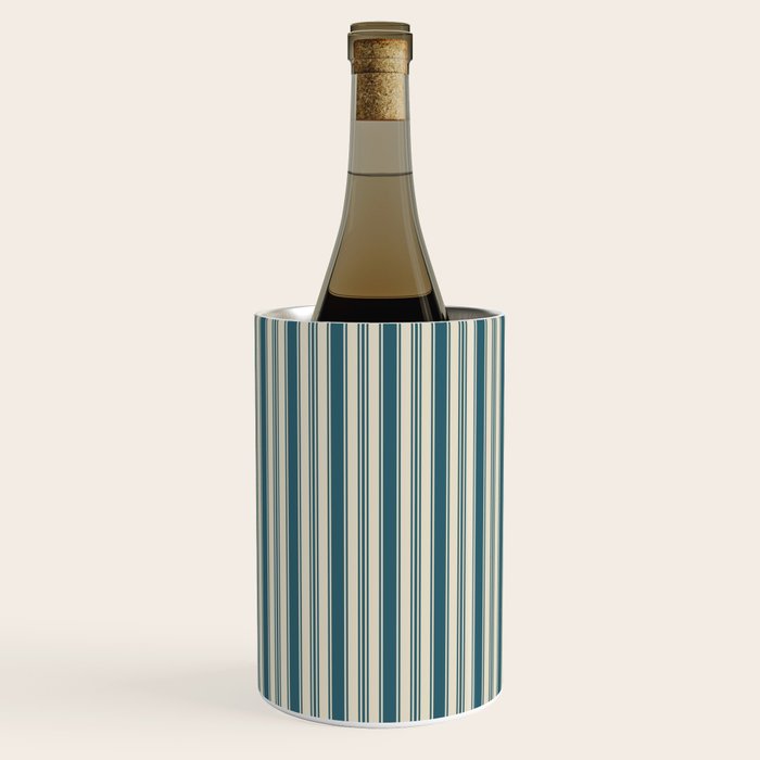 Vintage stripes wallpaper design dark teal pattern Wine Chiller Gallery Image 3