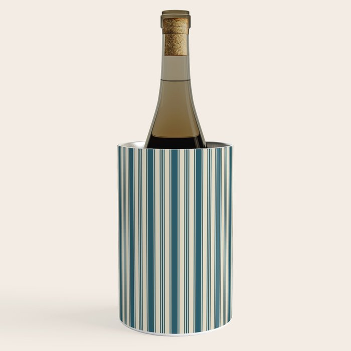 Vintage stripes wallpaper design dark teal pattern Wine Chiller Gallery Image 1