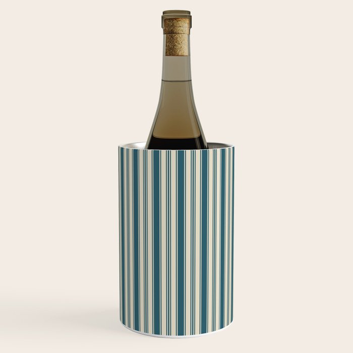 Vintage stripes wallpaper design dark teal pattern Wine Chiller Gallery Image 2