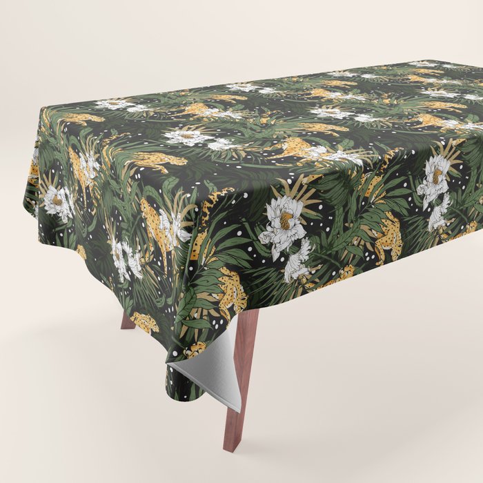 Cheetah in the glamorous nocturnal jungle Tablecloth Gallery Image 1