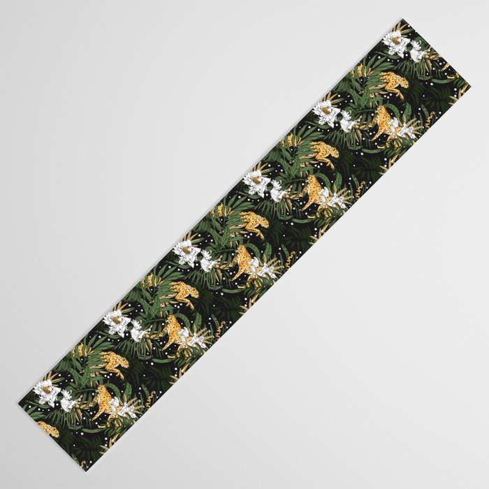 Cheetah in the glamorous nocturnal jungle Table Runner Gallery Image 3