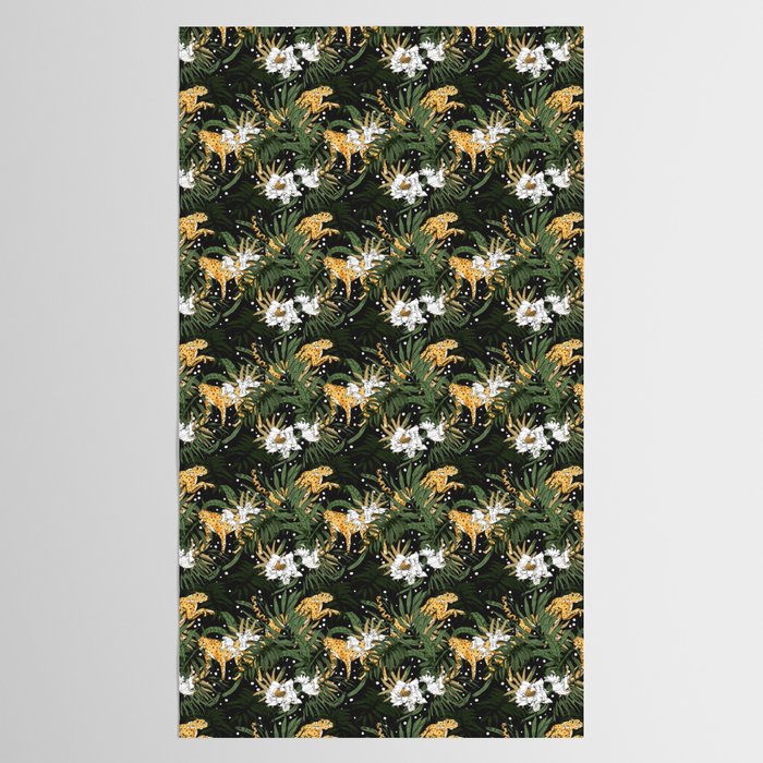 Cheetah in the glamorous nocturnal jungle Tablecloth Gallery Image 2