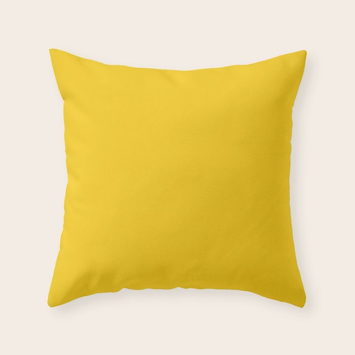 Dandelion Yellow Solid Color Throw Pillow Gallery Image 6