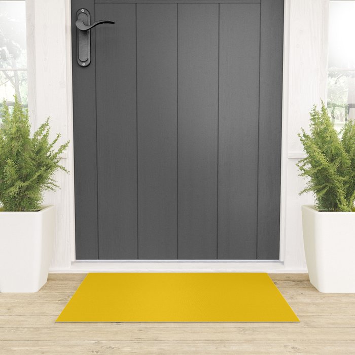 Dandelion Yellow Solid Color Welcome Mat Gallery Image 3