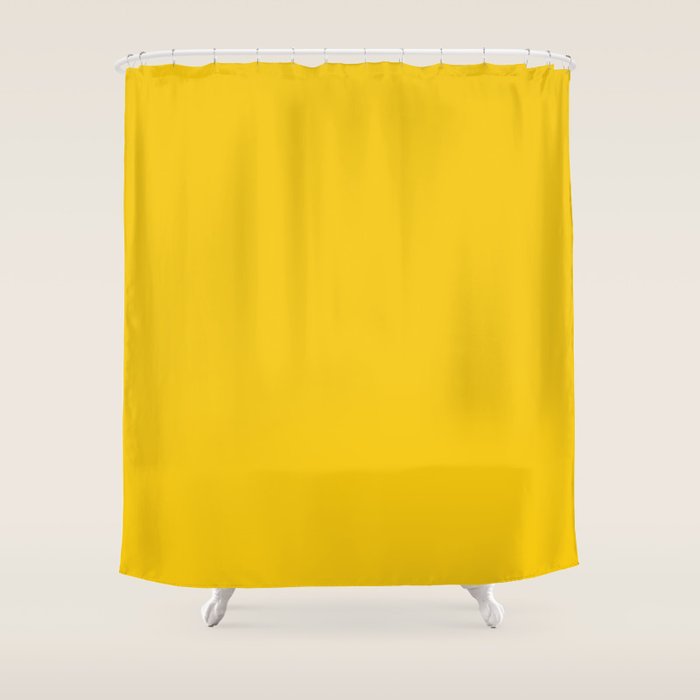 Dandelion Yellow Solid Color Shower Curtain Gallery Image 1