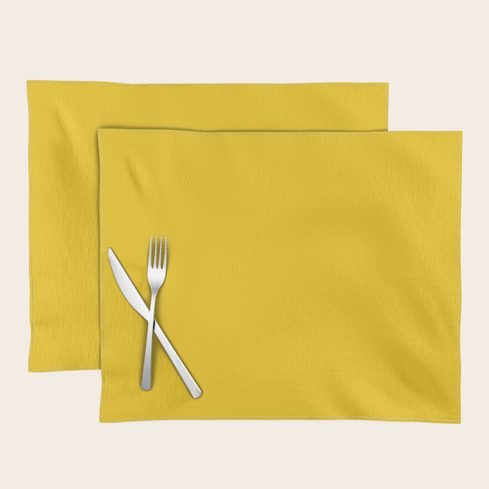 Dandelion Yellow Solid Color Placemat Gallery Image 1