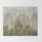Mountain Range Woodland Forest Throw Blanket Gallery Image 2