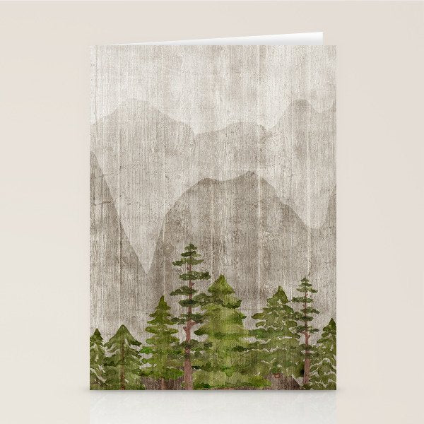 Mountain Range Woodland Forest Stationery Card Gallery Image 2