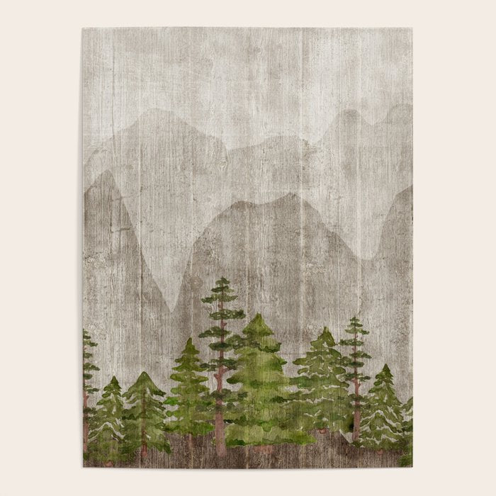 Mountain Range Woodland Forest Poster Gallery Image 4